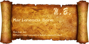 Marienescu Bene névjegykártya